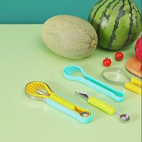 Couteau à Fruits Multifonction 3-en-1 — Coupe, Évide, Ouvre en 2 secondes